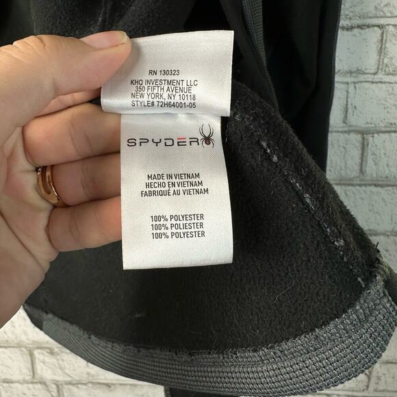 Spyder Jacket Constant Full Zip Sweater Fleece Knit Jacquard Gray Black M - Picture 9 of 13